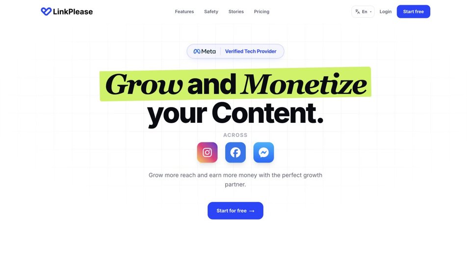 LinkPlease official product page, captured October 2, 2026
